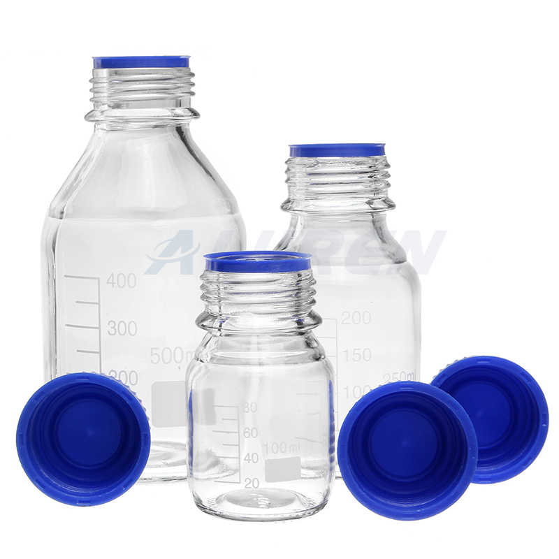 EXW price screw cap bottle reagent 250ml with blue screw cap manufacturer